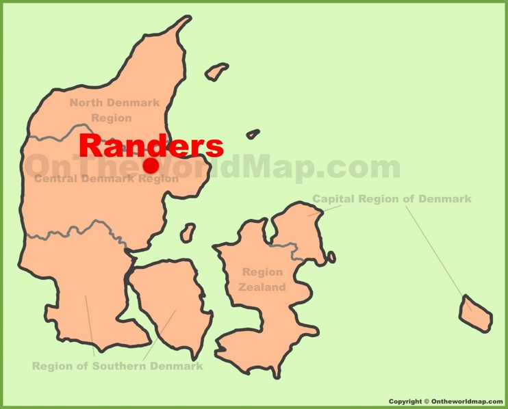 Randers location on the Denmark Map