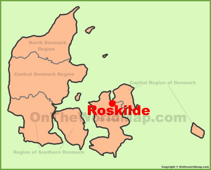Roskilde location on the Denmark Map