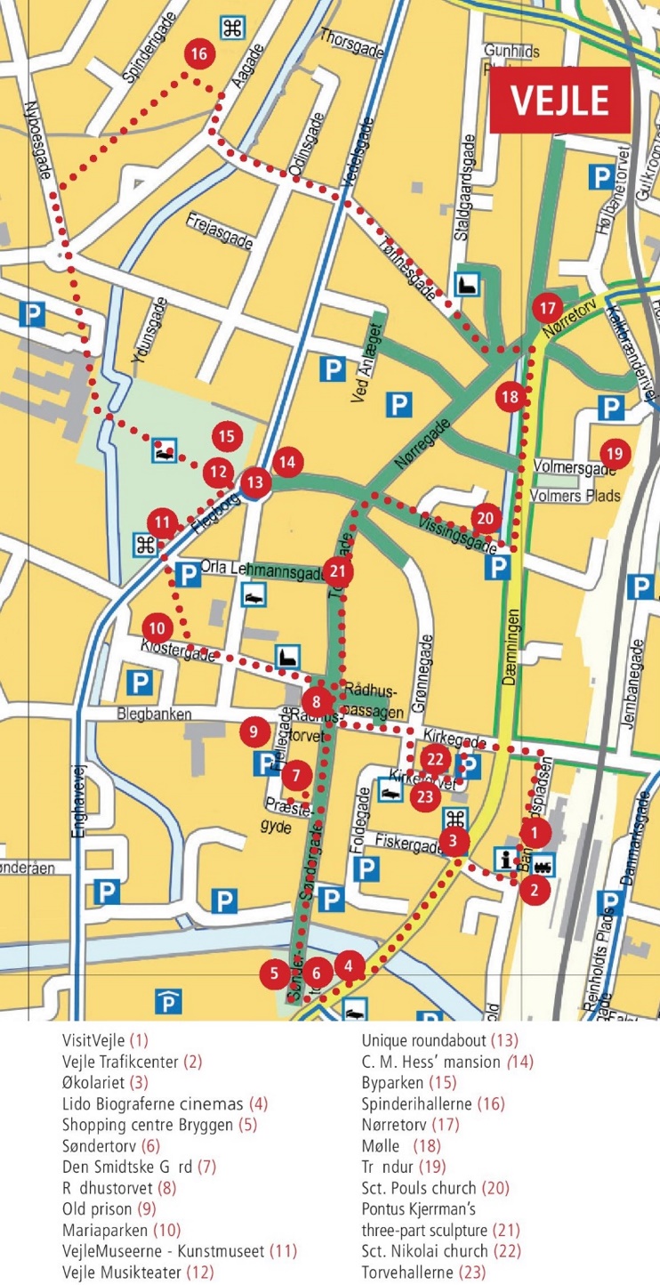 Vejle city center map