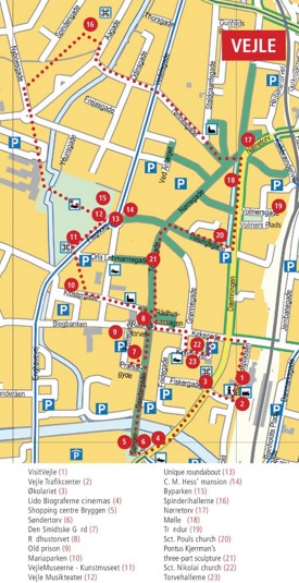 Vejle city center map
