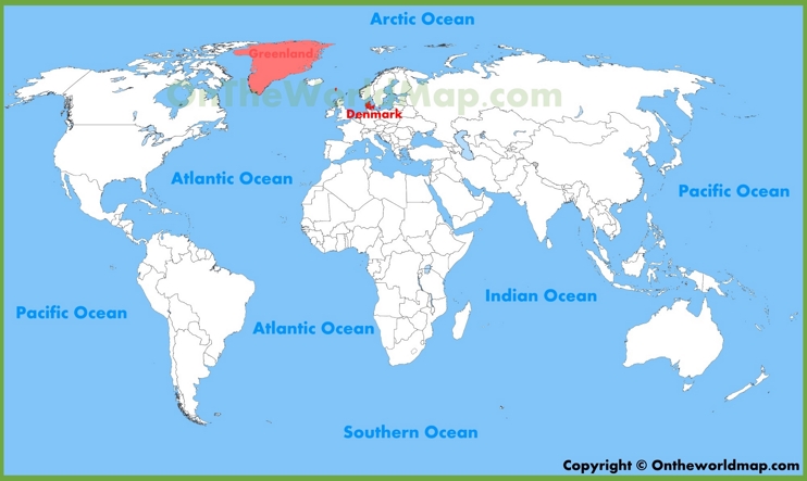 Denmark location on the World Map 