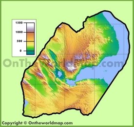 Djibouti physical map