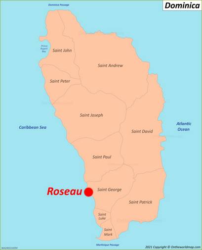 Roseau Location Map