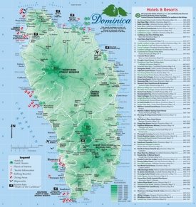 Dominica hotel map