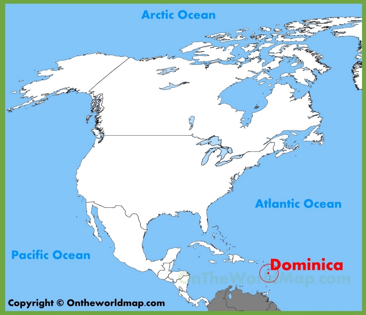 Dominica location on the North America map