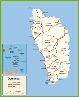 Dominica political map