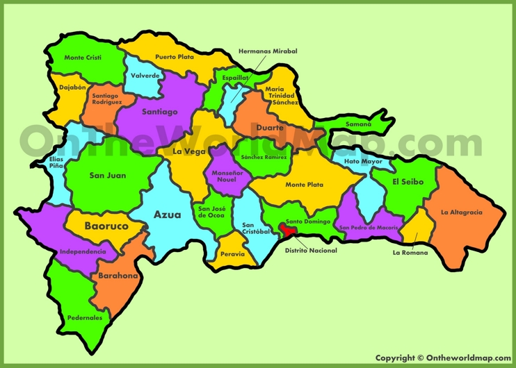 Administrative map of Dominican Republic
