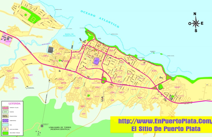 Puerto Plata sightseeing map