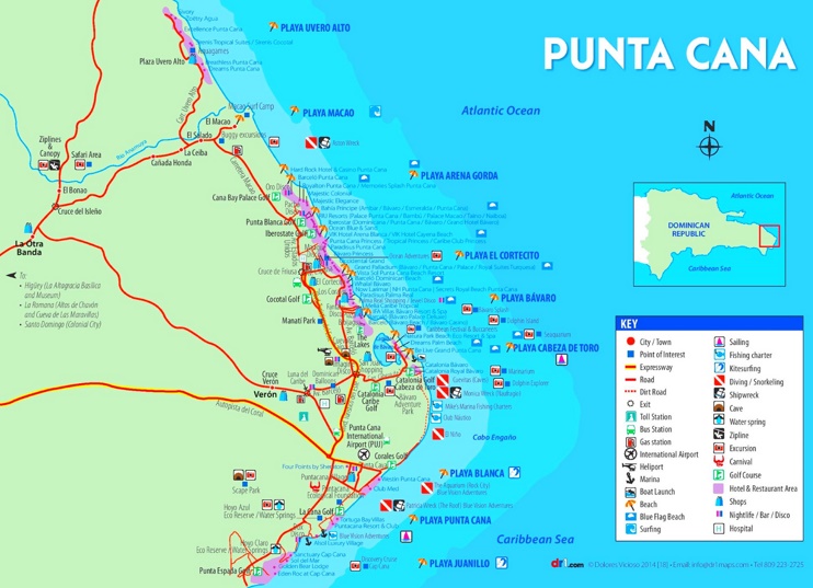 Punta Cana hotel map