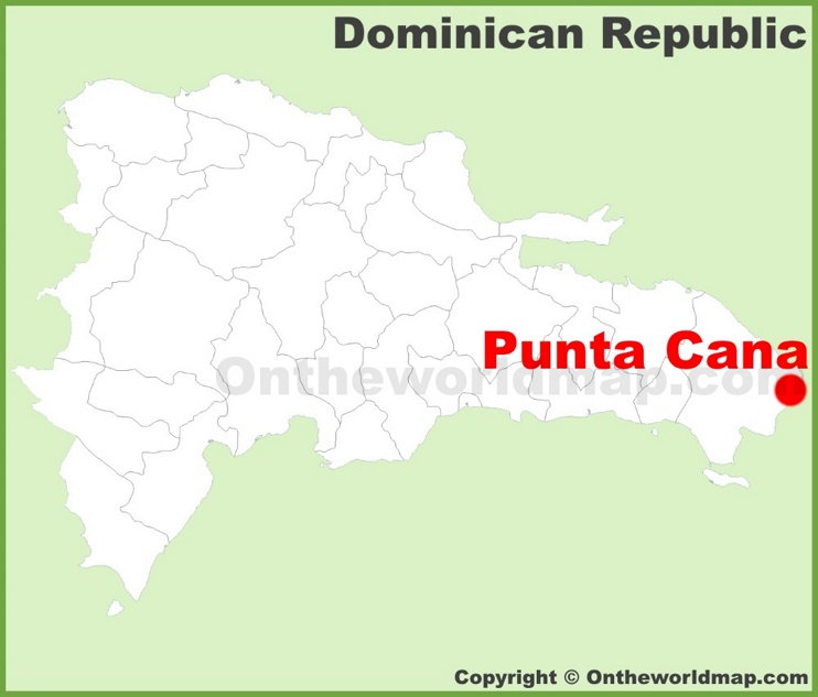 Punta Cana location on the Dominican Republic map