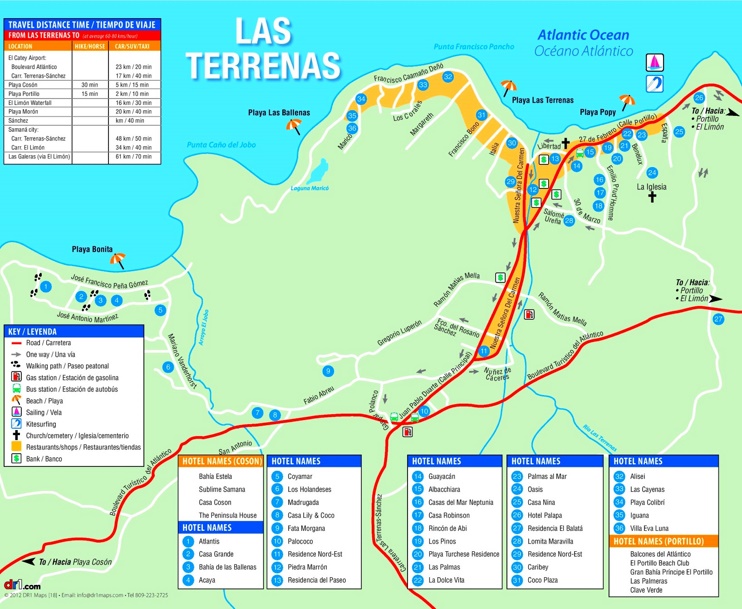 Las Terrenas hotel map