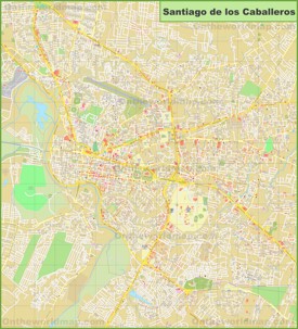 Large detailed map of Santiago