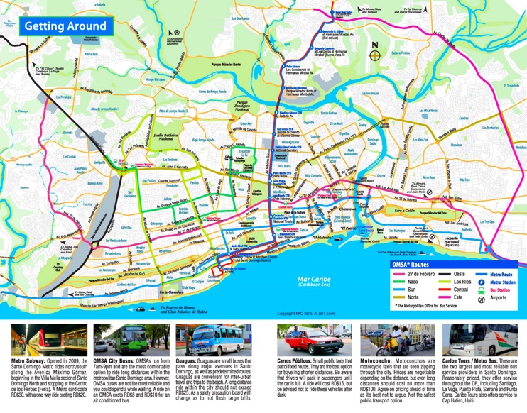 Santo Domingo transport map