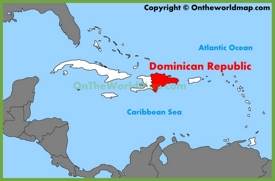 Ubicación de República Dominicana en el mapa del Caribe