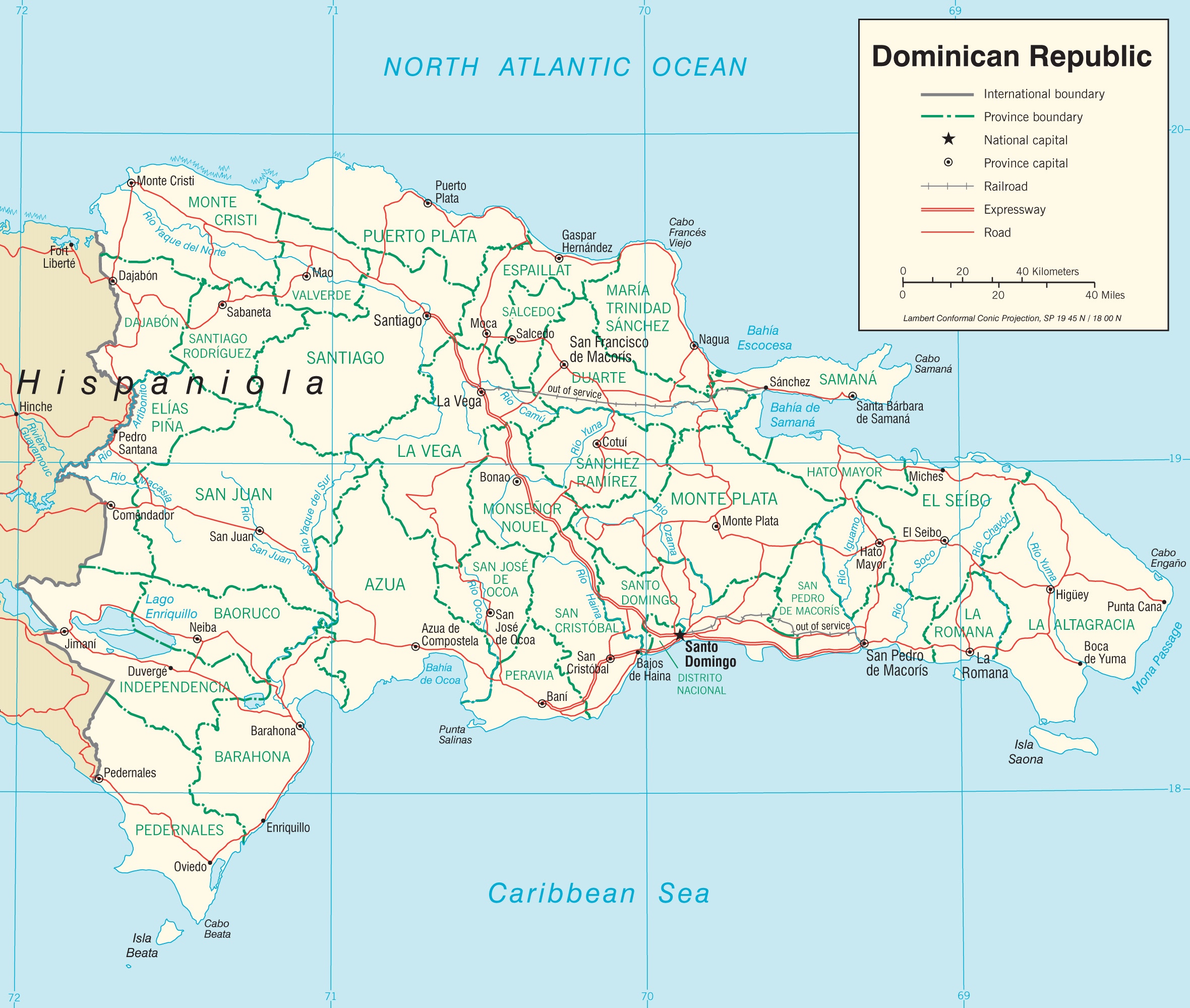 Dominican Republic Road Map 7327