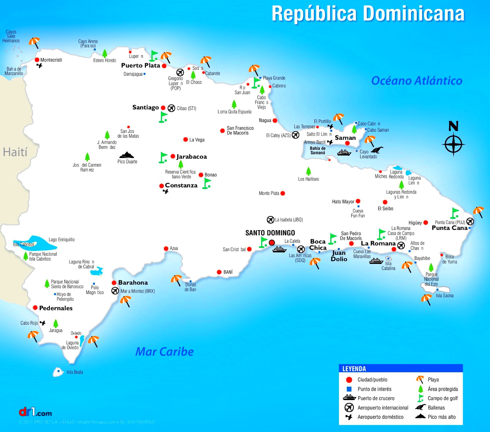 Mapa Turístico De República Dominicana