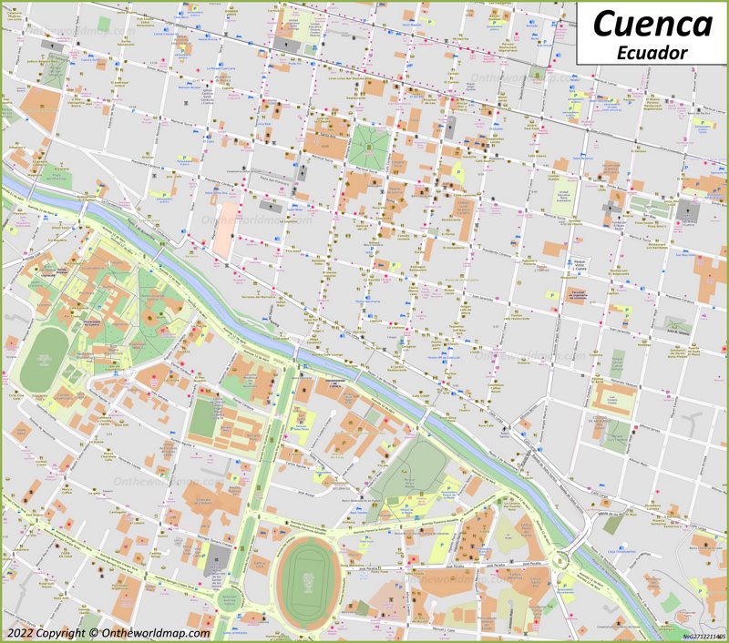 Cuenca Map Ecuador Detailed Maps of Santa Ana de los Cuatro Ríos de