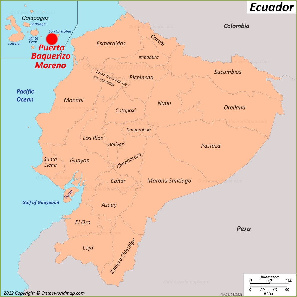 Puerto Baquerizo Moreno Location On The Galápagos Map