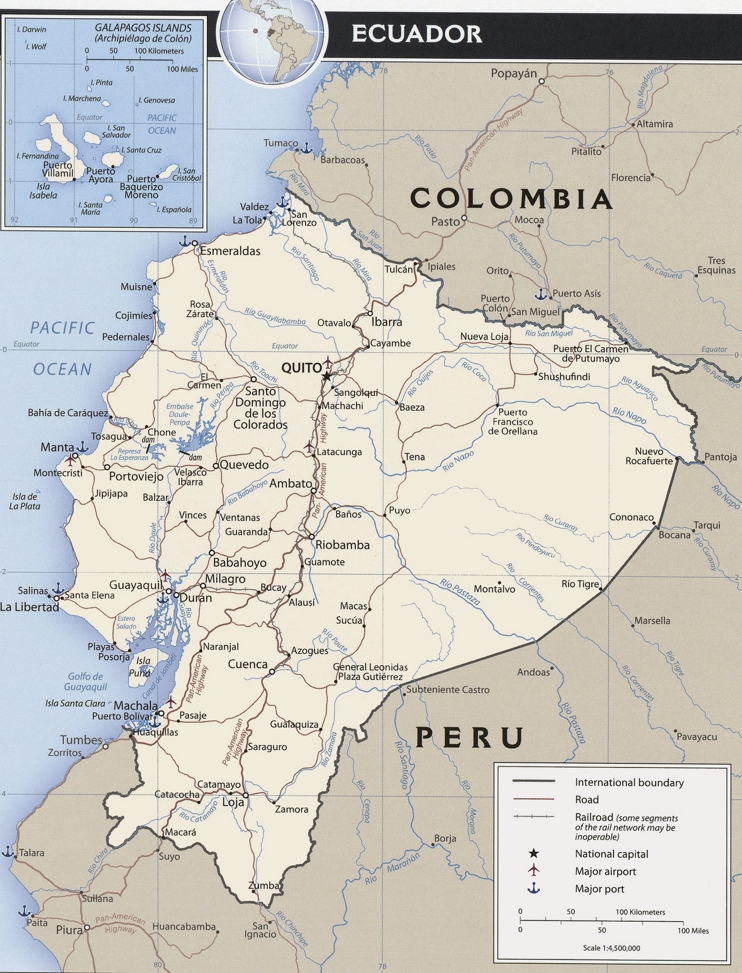Mapa politico de Ecuador