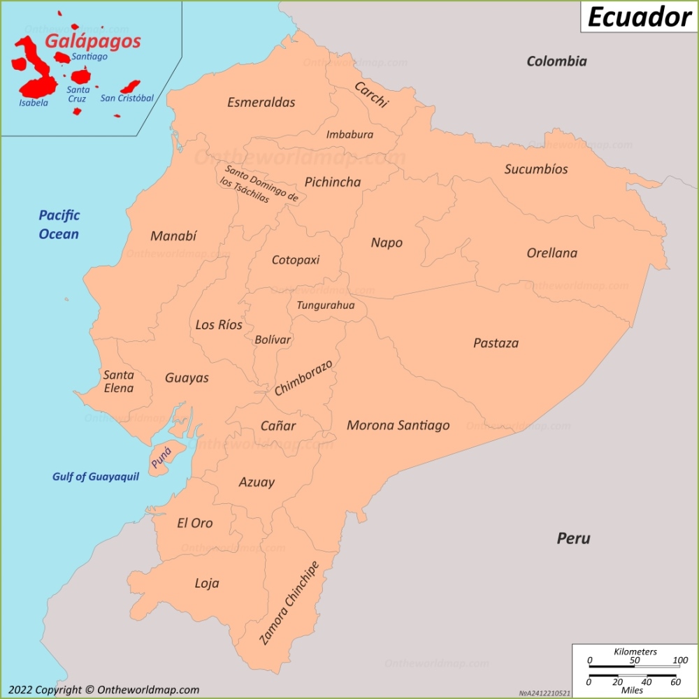 Galapagos Location On The Ecuador Map 