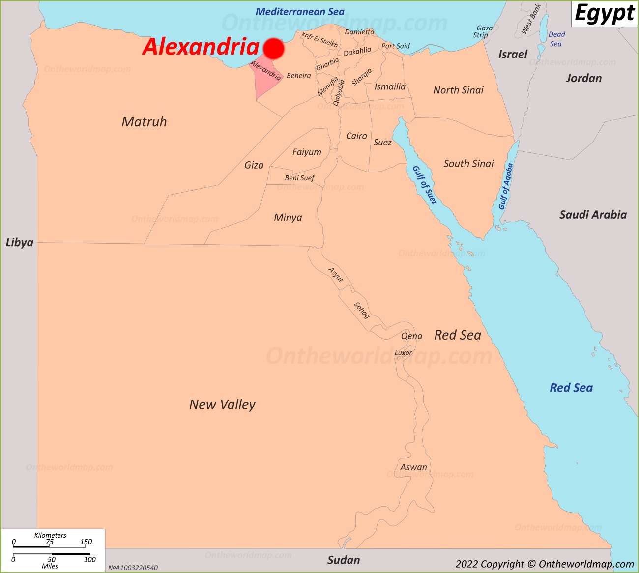 Map Of Alexandria Egypt Us States On Map - Bank2home.com