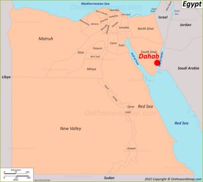 Dahab Location on the Egypt Map