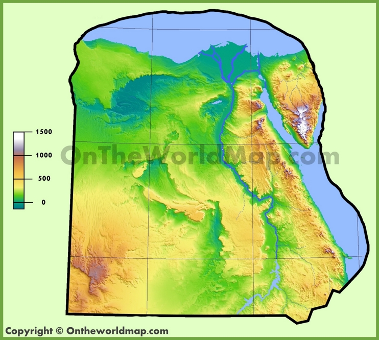 Egypt physical map