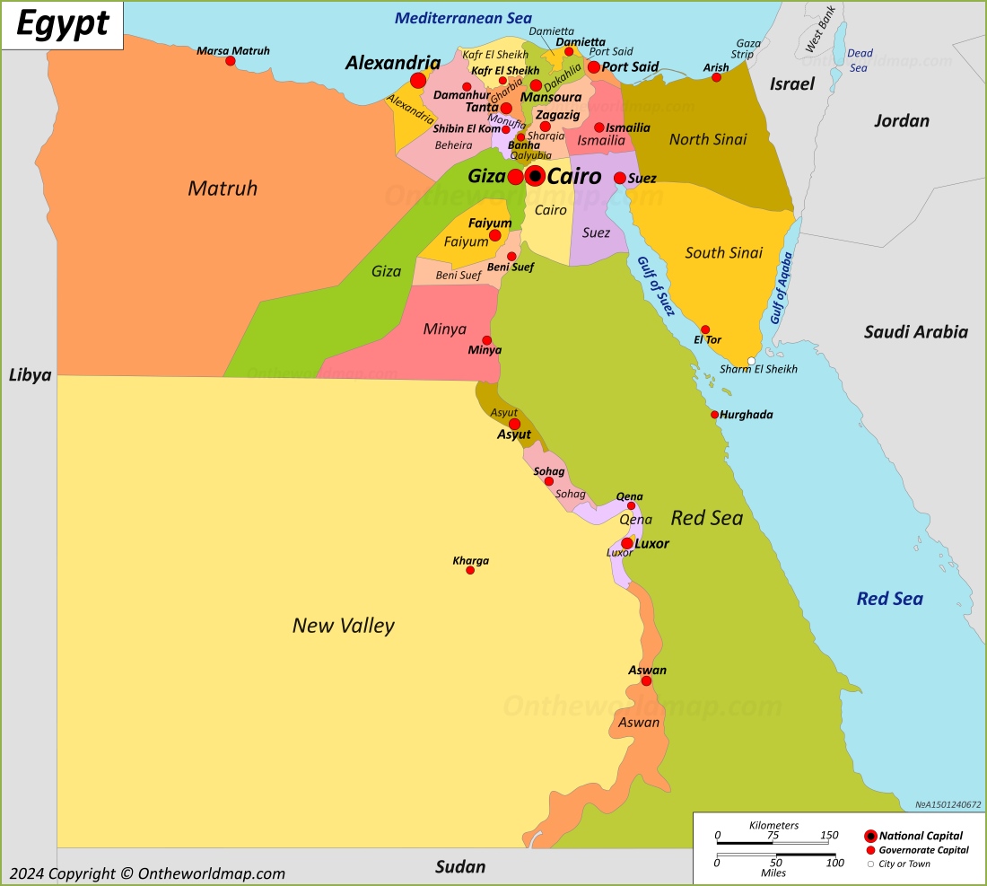 Egypt On A Map - United States Map