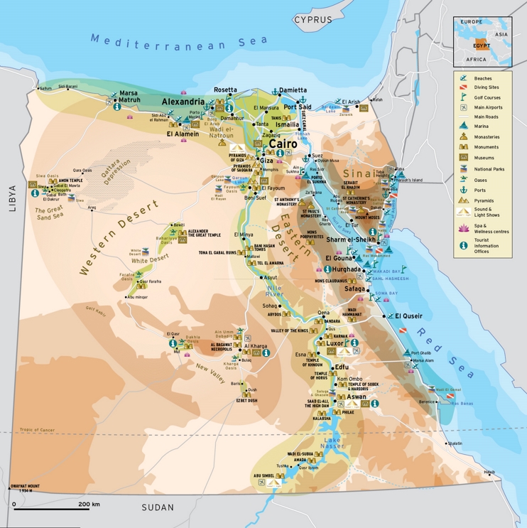 Egypt tourist map