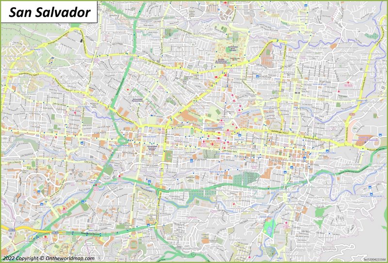 San Salvador Map | El Salvador | Detailed Maps of San Salvador