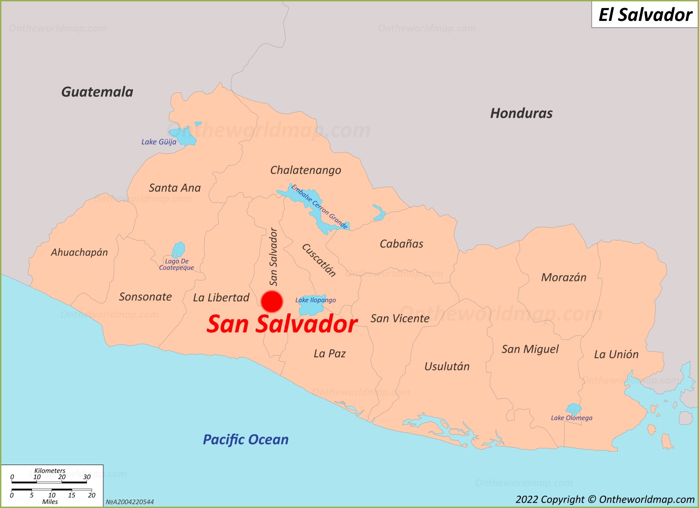 San Salvador Localización Mapa