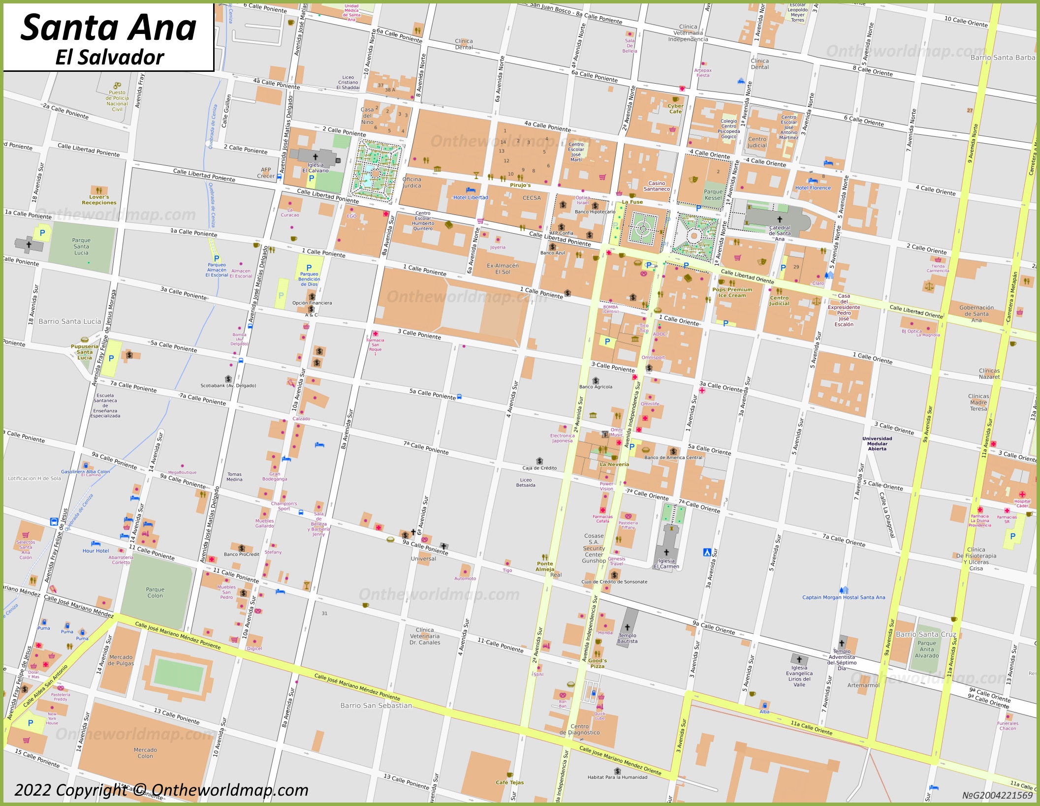 Santa Ana City Centre Map