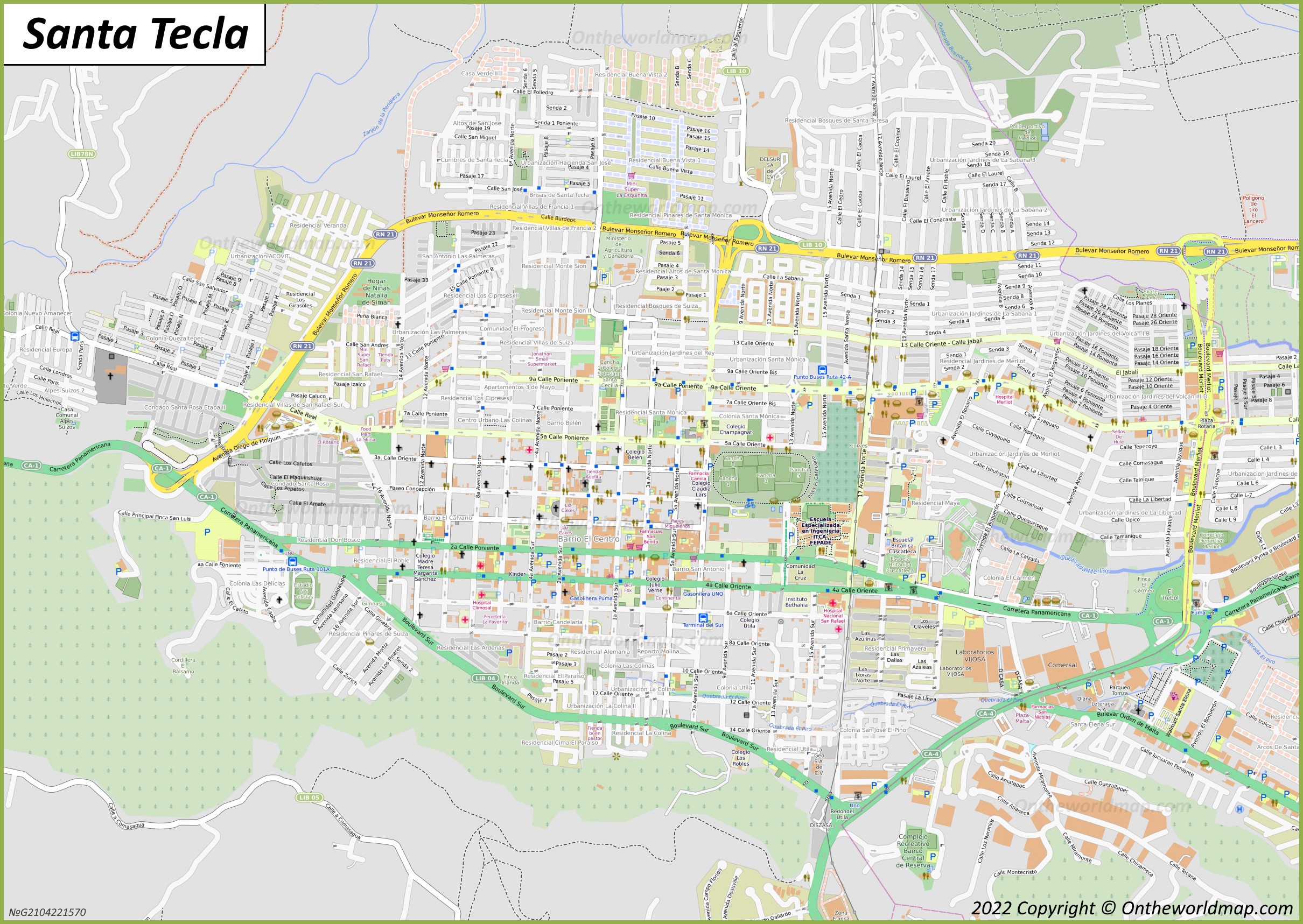 Map of Santa Tecla