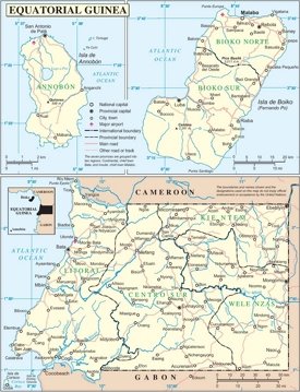 Political map of Equatorial Guinea