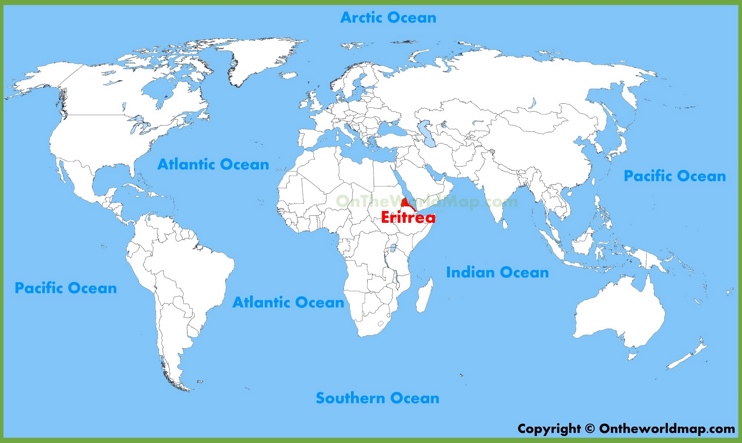 Eritrea location on the World Map 