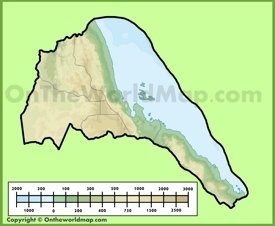 Eritrea physical map