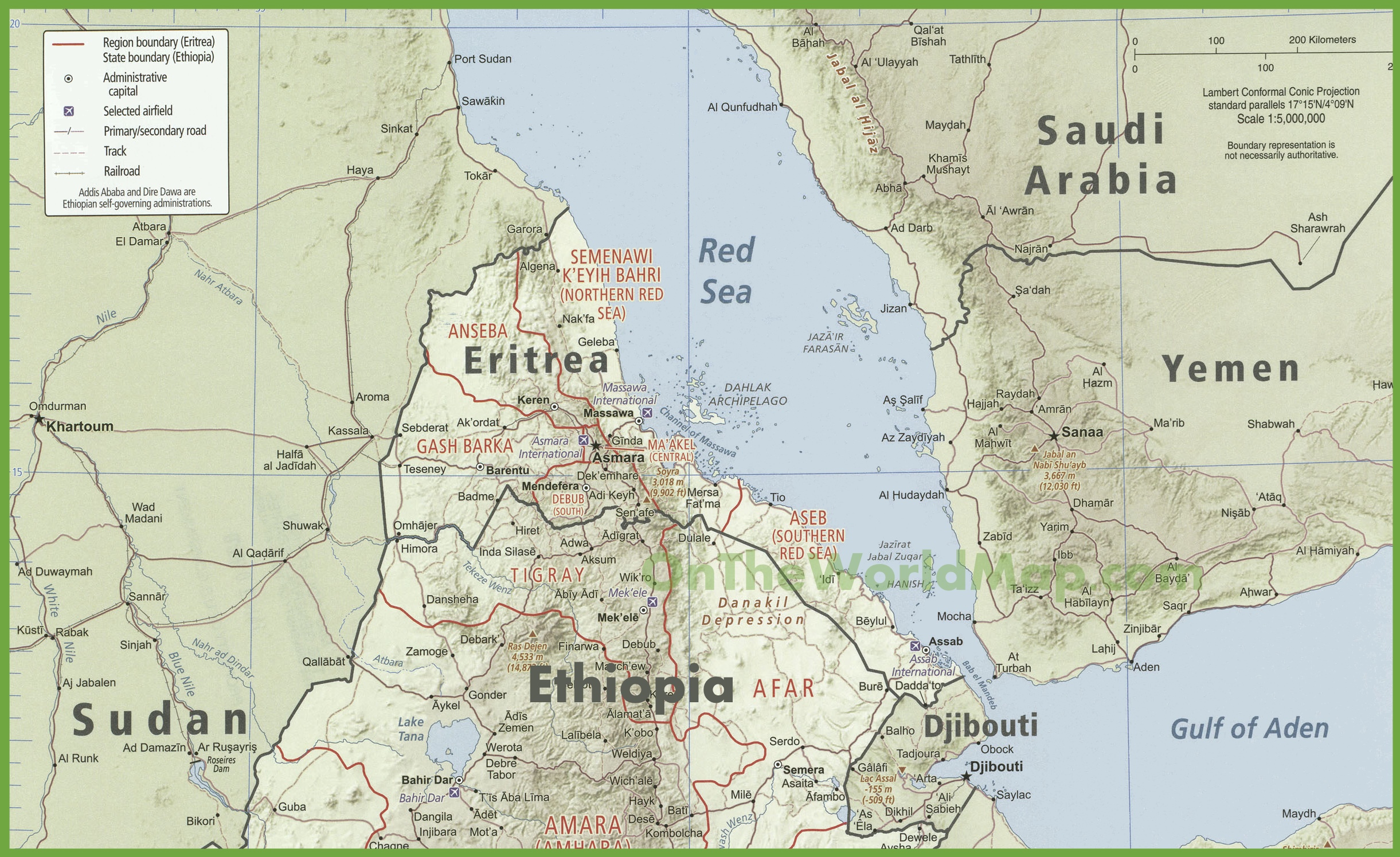 Detailed Political Map Of Eritrea With Relief Eritrea - vrogue.co