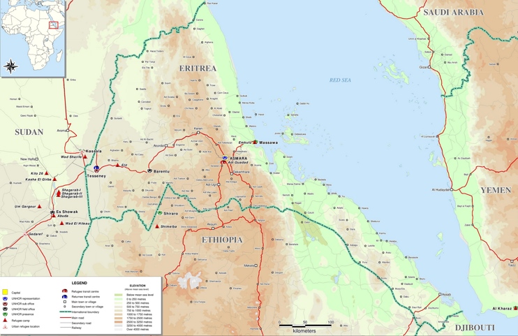 Large detailed map of Eritrea