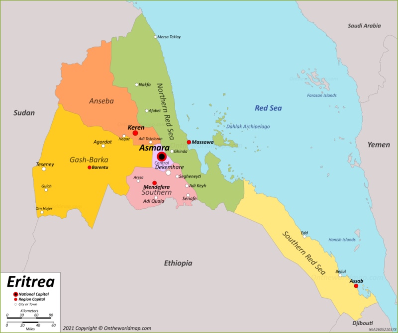 Eritrea Political Map