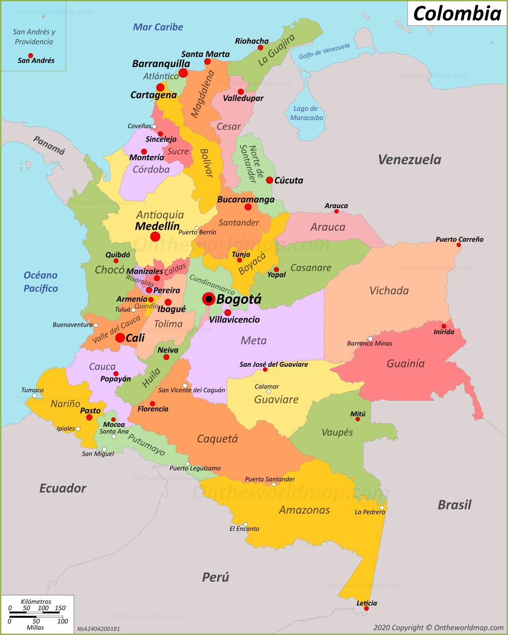 Arriba 100 Foto Mapa Politico De Colombia Con Sus Departamentos Y Capitales Alta Definición 