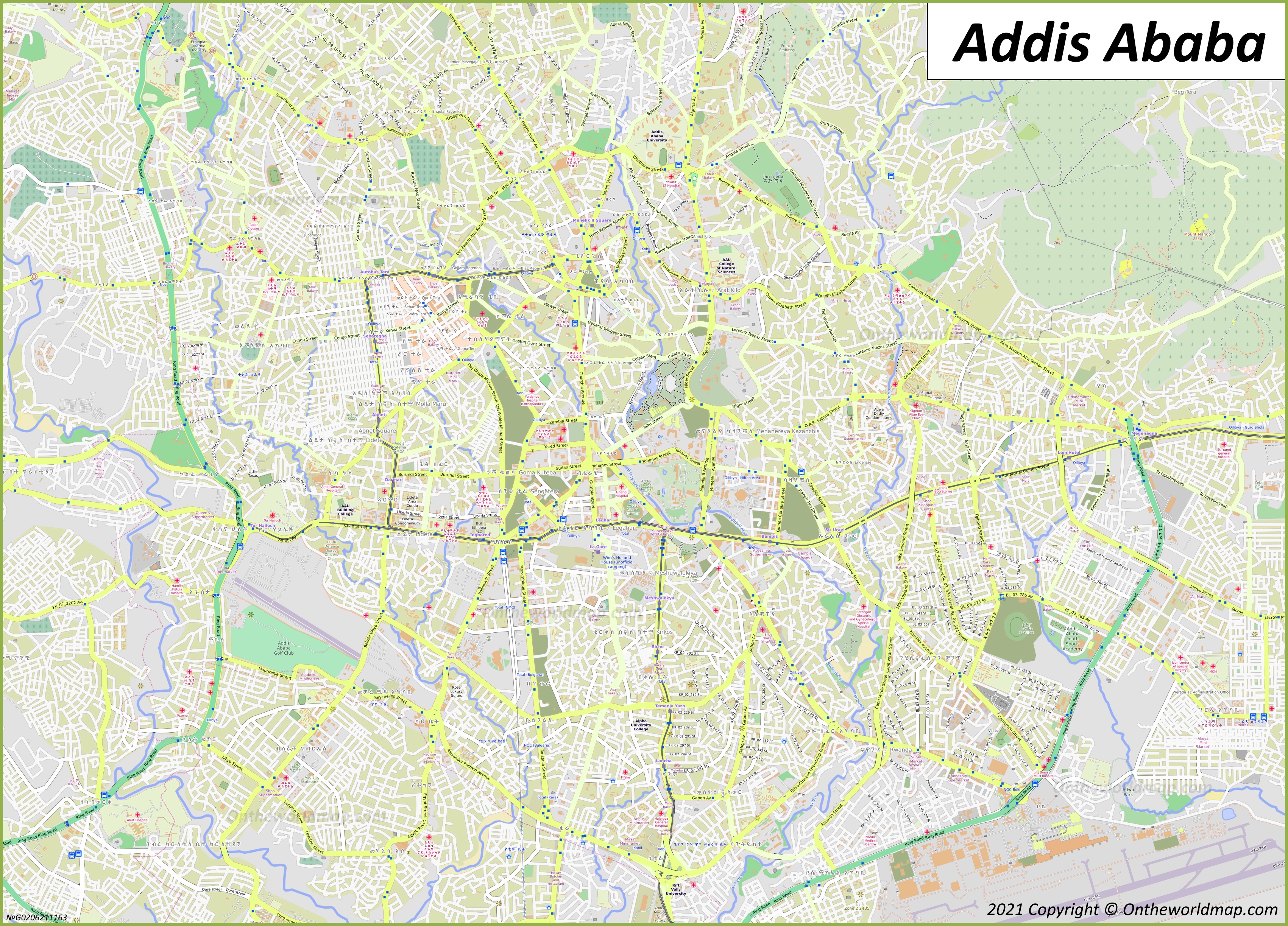 Map of Addis Ababa