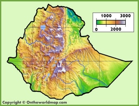 Ethiopia physical map