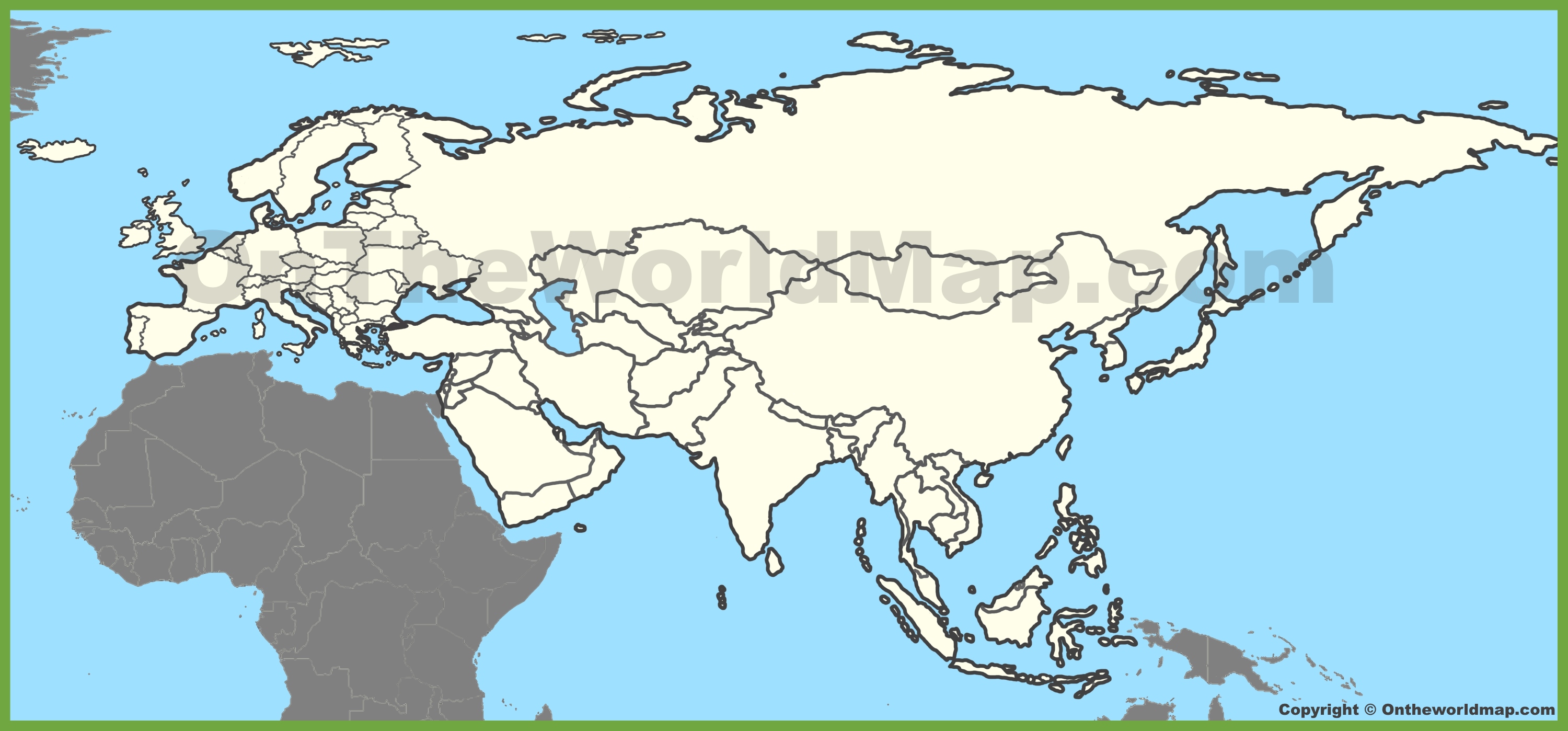 Printable Eurasia Map - Printable World Holiday