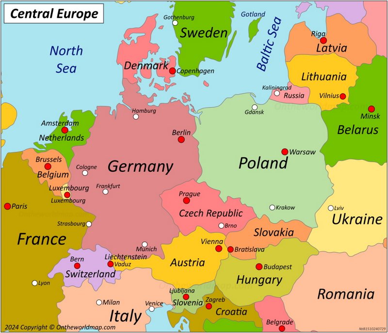 Map of Central Europe