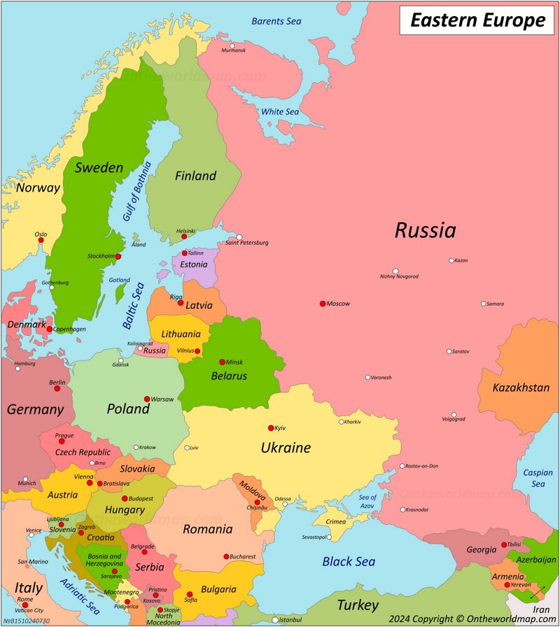 Map of Eastern Europe