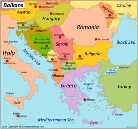 Map of the Balkans