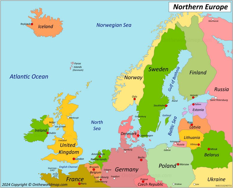 Map of Northern Europe