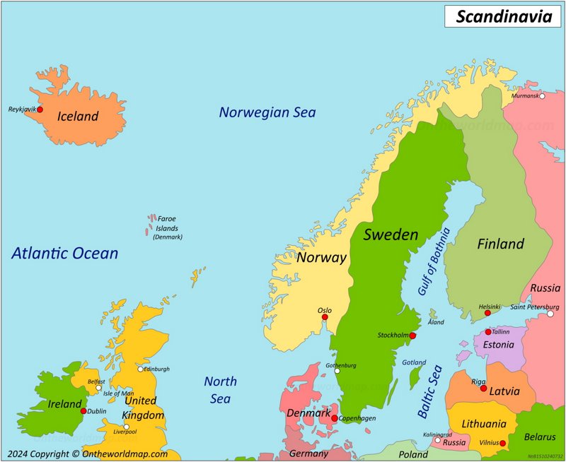 Map of Scandinavia