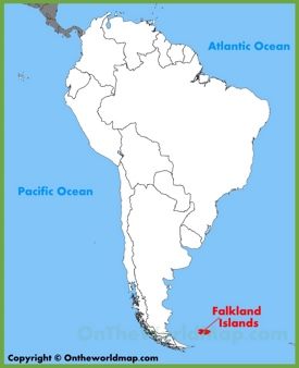 Falkland Islands location on the South America map