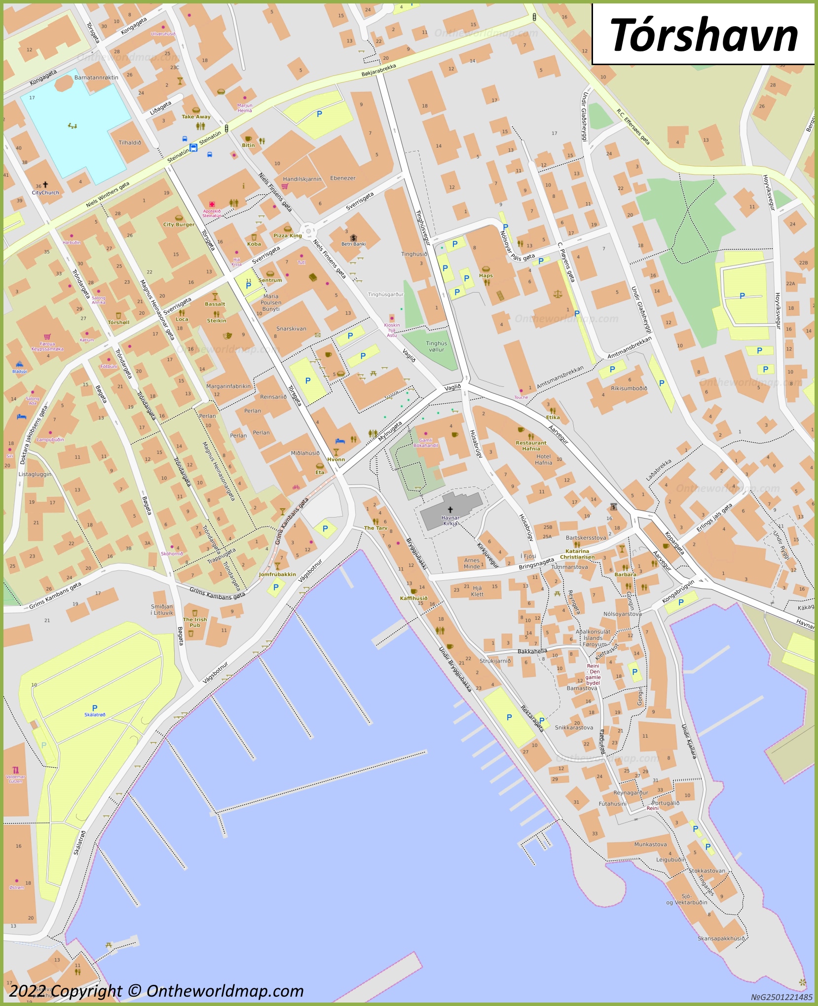 Tórshavn Town Center Map